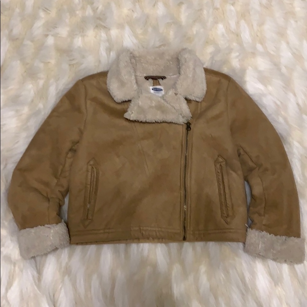 Girls Old Navy suede feel coat size 6-7